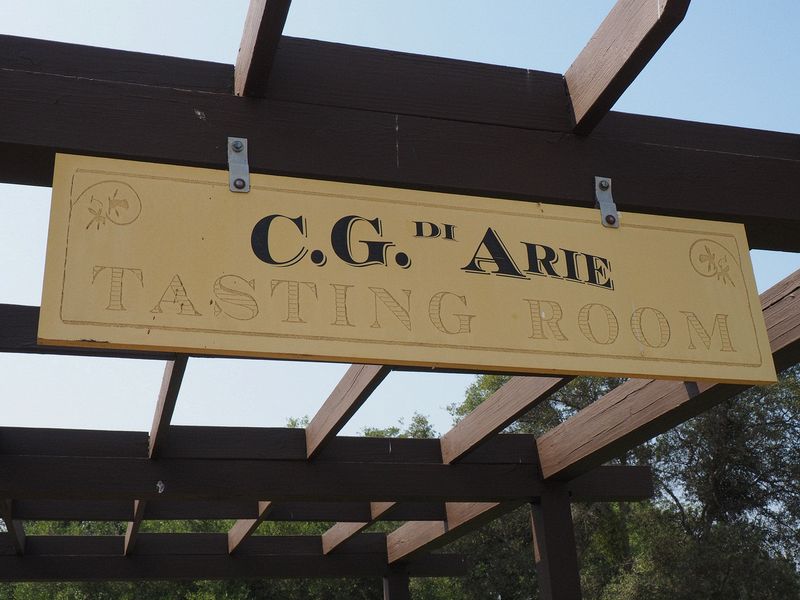C.G. di Arie tasting room sign